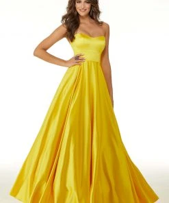 Mori Lee - 45090 Strapless Sweetheart Lace Up A-Line Gown