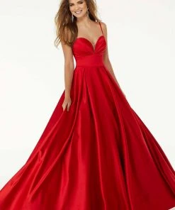 Formal Gowns Mori Lee - 45094 Pleat-Ornate Sweetheart Satin Ballgown