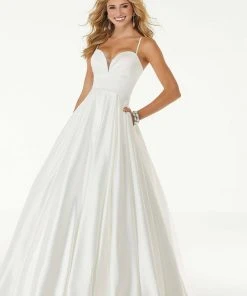 Formal Gowns Mori Lee - 45094 Pleat-Ornate Sweetheart Satin Ballgown