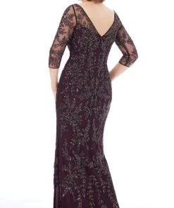 MGNY By Mori Lee Mori Lee - Illusion Bateau Neckline Bead Pattern Sheath Dress 72232 - 2 Pcs Navy In Sizes 4 And 12 Available 9 MGNY By Mori Lee Mori Lee - Illusion Bateau Neckline Bead Pattern Sheath Dress 72232 - 2 Pcs Navy In Sizes 4 And 12 Available