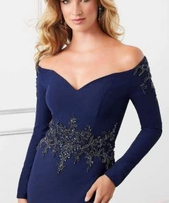 Mori Lee - Sweetheart Off Shoulder Beaded Mermaid Dress 72308SC - 1 Pc Silver In Size 10 Available