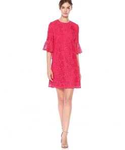 Nanette Nanette Lepore - ND8S10S99 Bell Sleeve Lace Shift Dress