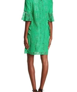 Nanette Nanette Lepore - ND8S10S99 Bell Sleeve Lace Shift Dress