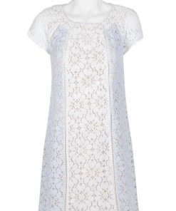 Nanette Nanette Lepore - ND8S130A3 Floral Lace Scoop A-line Dress Cocktail Dresses