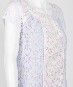 Nanette Nanette Lepore - ND8S130A3 Floral Lace Scoop A-line Dress Cocktail Dresses