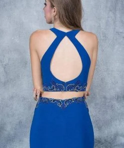 Nina Canacci - 1353 Embellished Halter Sheath Dress Formal Gowns