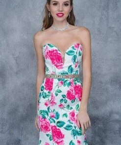 Nina Canacci - 1362 Floral Deep Sweetheart Mermaid Dress Formal Gowns