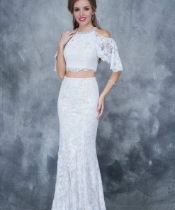 Nina Canacci - 1364 Two Piece Lace Sheath Dress Formal Gowns