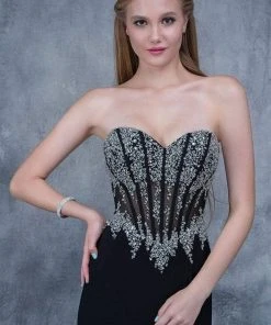 Formal Gowns Nina Canacci - 1378 Strapless Crystal Ornate Corset Gown