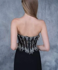 Formal Gowns Nina Canacci - 1378 Strapless Crystal Ornate Corset Gown
