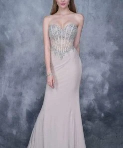 Formal Gowns Nina Canacci - 1378 Strapless Crystal Ornate Corset Gown