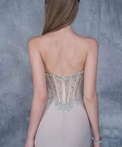 Formal Gowns Nina Canacci - 1378 Strapless Crystal Ornate Corset Gown