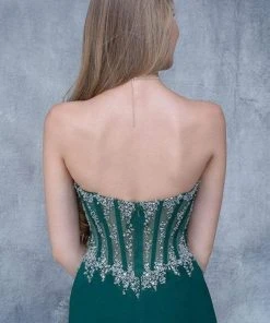 Formal Gowns Nina Canacci - 1378 Strapless Crystal Ornate Corset Gown