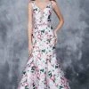 Nina Canacci - 1393 Floral Print Deep V-neck Mermaid Dress Formal Gowns 2 Nina Canacci - 1393 Floral Print Deep V-neck Mermaid Dress Formal Gowns
