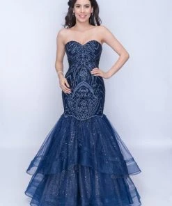 Nina Canacci - 1407 Sequined Sweetheart Tiered Mermaid Dress