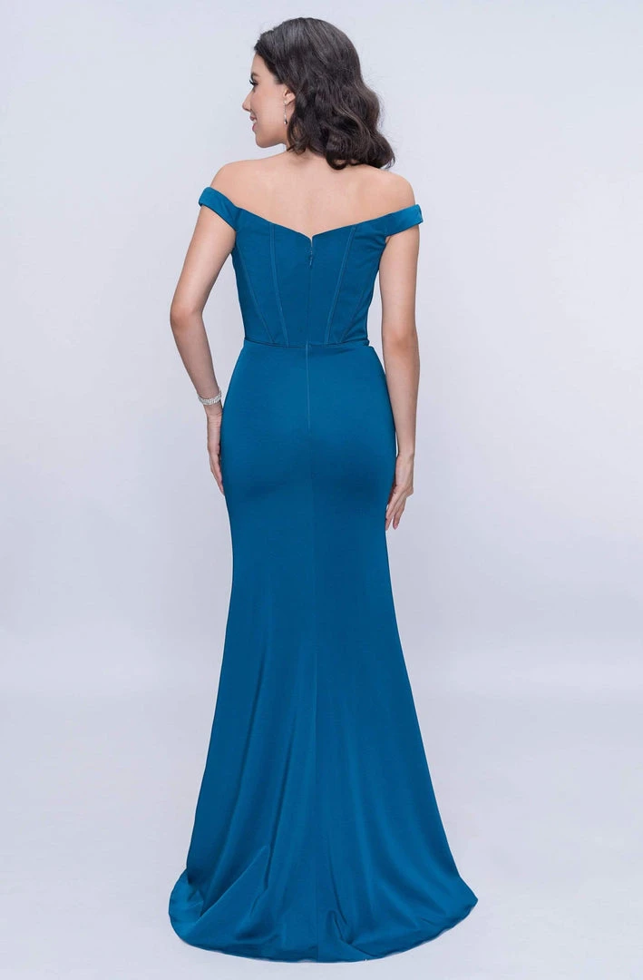 Formal Gowns Nina Canacci - 1416 Plunging Off Shoulder High Slit Gown 6 Formal Gowns Nina Canacci - 1416 Plunging Off Shoulder High Slit Gown