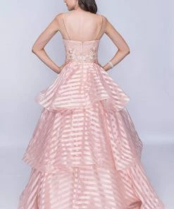 Nina Canacci - 1435 Embroidered V-neck Tiered A-line Dress 5 Nina Canacci - 1435 Embroidered V-neck Tiered A-line Dress