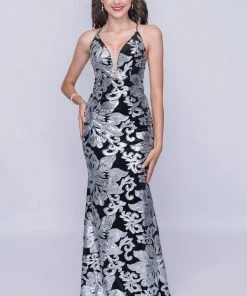 Formal Gowns Nina Canacci - 1436 Strappy Sequined Fitted Evening Gown 9 Formal Gowns Nina Canacci - 1436 Strappy Sequined Fitted Evening Gown