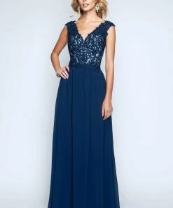 Nina Canacci - 1449 Embellished Lace Bodice A Line Gown Formal Gowns