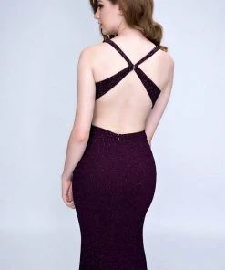 Formal Gowns Nina Canacci - 1452 Beaded V-neck Shimmer Fabric Trumpet Dress 9 Formal Gowns Nina Canacci - 1452 Beaded V-neck Shimmer Fabric Trumpet Dress