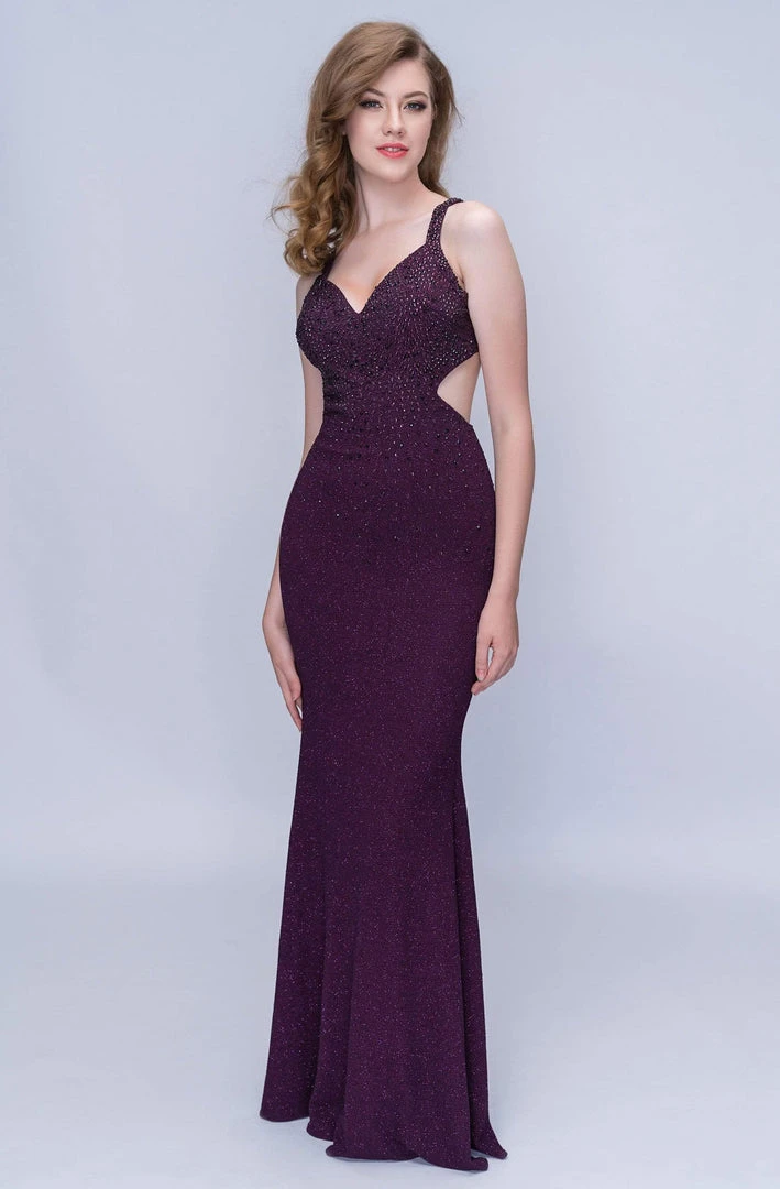 Formal Gowns Nina Canacci - 1452 Beaded V-neck Shimmer Fabric Trumpet Dress 5 Formal Gowns Nina Canacci - 1452 Beaded V-neck Shimmer Fabric Trumpet Dress