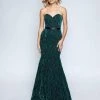 Nina Canacci - 1454 Embroidered Strapless Trumpet Evening Dress