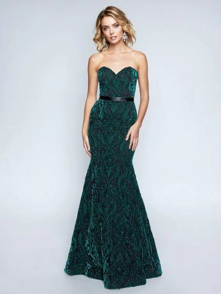 Nina Canacci - 1454 Embroidered Strapless Trumpet Evening Dress 3 Nina Canacci - 1454 Embroidered Strapless Trumpet Evening Dress