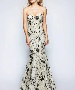 Nina Canacci - 1455 Strapless Lace Mermaid Evening Dress Formal Gowns