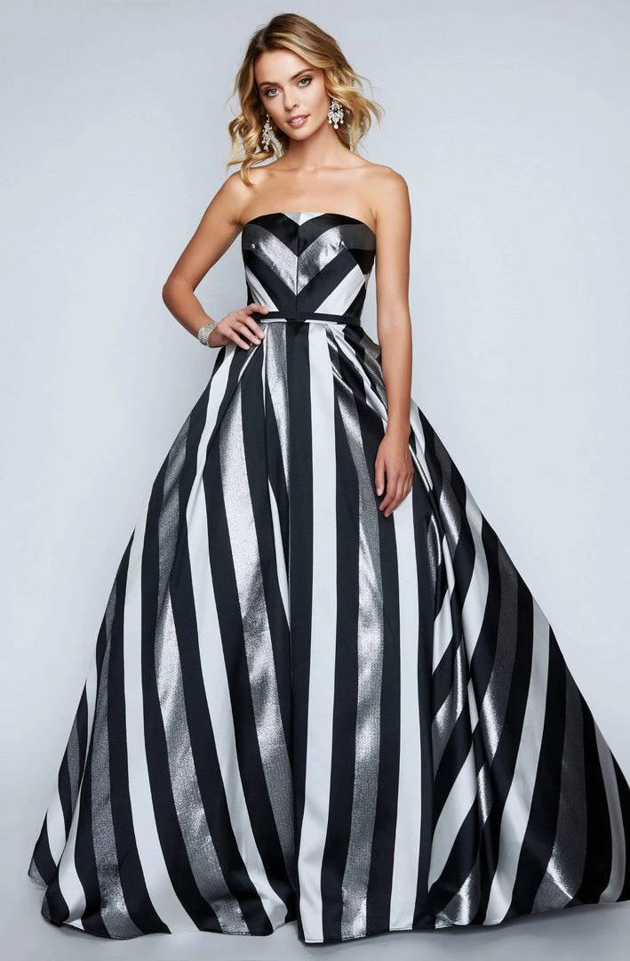 Nina Canacci - 1457 Strapless Stripes Evening Gown 3 Nina Canacci - 1457 Strapless Stripes Evening Gown