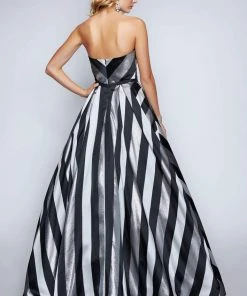 Nina Canacci - 1457 Strapless Stripes Evening Gown 5 Nina Canacci - 1457 Strapless Stripes Evening Gown