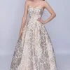 Nina Canacci - 1462 Strapless Sweetheart Metallic Floral Gown 1 Nina Canacci - 1462 Strapless Sweetheart Metallic Floral Gown