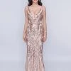 Nina Canacci - 1468 Plunging V Neck Sequined Evening Dress 1 Nina Canacci - 1468 Plunging V Neck Sequined Evening Dress