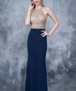 Nina Canacci - 2126 Illusion Geo-Halter Sheath Gown 17 Nina Canacci - 2126 Illusion Geo-Halter Sheath Gown