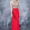 Nina Canacci - 2126 Illusion Geo-Halter Sheath Gown