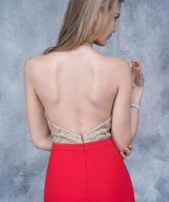 Nina Canacci - 2126 Illusion Geo-Halter Sheath Gown 12 Nina Canacci - 2126 Illusion Geo-Halter Sheath Gown