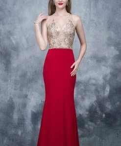 Nina Canacci - 2130 Embroidered Illusion V-neck Sheath Dress 11 Nina Canacci - 2130 Embroidered Illusion V-neck Sheath Dress