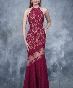 Nina Canacci - 2141 Lace Illusion Panel Sheath Gown Formal Gowns 18 Nina Canacci - 2141 Lace Illusion Panel Sheath Gown Formal Gowns