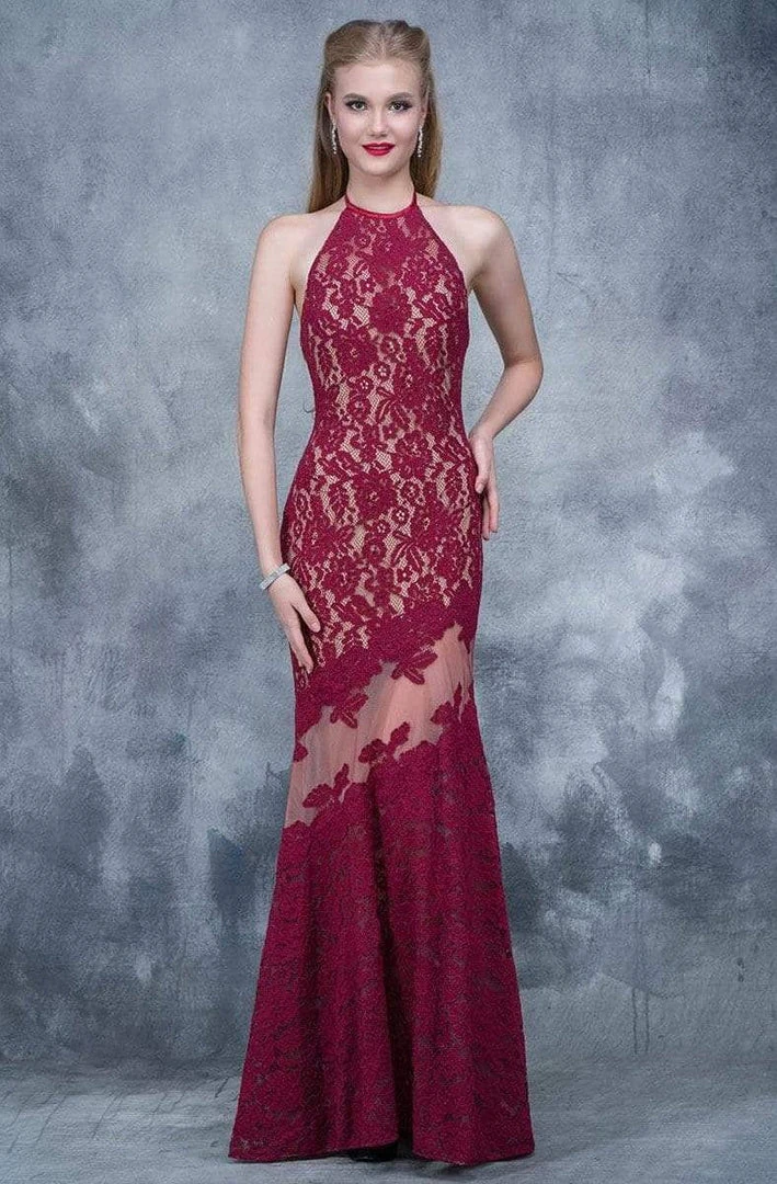 Nina Canacci - 2141 Lace Illusion Panel Sheath Gown Formal Gowns 9 Nina Canacci - 2141 Lace Illusion Panel Sheath Gown Formal Gowns