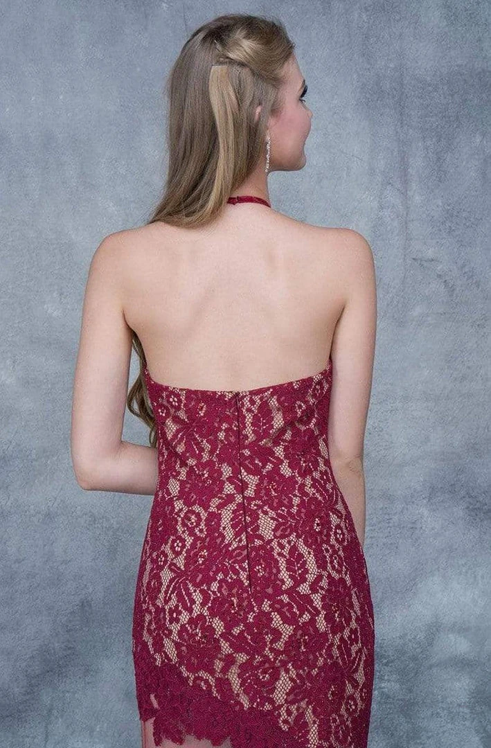 Nina Canacci - 2141 Lace Illusion Panel Sheath Gown Formal Gowns 10 Nina Canacci - 2141 Lace Illusion Panel Sheath Gown Formal Gowns