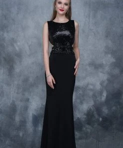 Nina Canacci - 2155 Sleeveless Sequined Sheath Gown Formal Gowns