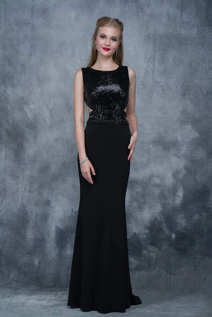 Nina Canacci - 2155 Sleeveless Sequined Sheath Gown Formal Gowns 3 Nina Canacci - 2155 Sleeveless Sequined Sheath Gown Formal Gowns