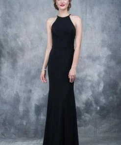 Nina Canacci - 2159 High Halter Cutout Sheath Gown Formal Gowns
