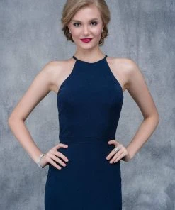 Nina Canacci - 2159 High Halter Cutout Sheath Gown Formal Gowns