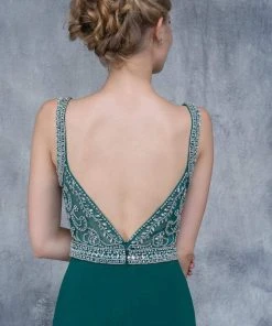 Formal Gowns Nina Canacci - 2166 Bejeweled Illusion Bateau Sheath Dress