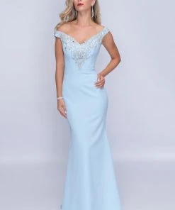 Nina Canacci - 2201 Crystal Beaded Off Shoulder Mermaid Gown Formal Gowns