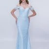 Nina Canacci - 2208 Draped Off Shoulder Floral Lace Gown Formal Gowns