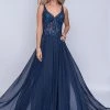 Nina Canacci - 2210 Floral Embroidered V-neck A-line Dress Formal Gowns