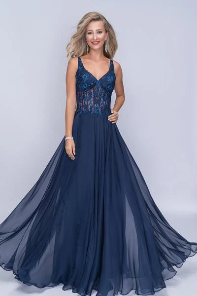 Nina Canacci - 2210 Floral Embroidered V-neck A-line Dress Formal Gowns 3 Nina Canacci - 2210 Floral Embroidered V-neck A-line Dress Formal Gowns