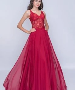 Nina Canacci - 2210 Floral Embroidered V-neck A-line Dress Formal Gowns 8 Nina Canacci - 2210 Floral Embroidered V-neck A-line Dress Formal Gowns