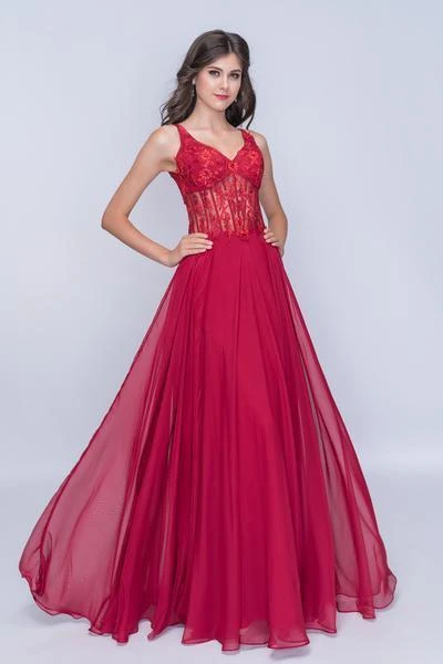 Nina Canacci - 2210 Floral Embroidered V-neck A-line Dress Formal Gowns 5 Nina Canacci - 2210 Floral Embroidered V-neck A-line Dress Formal Gowns